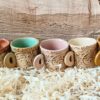 Photo of Set of six ceramic coffee cups with handles in different colours